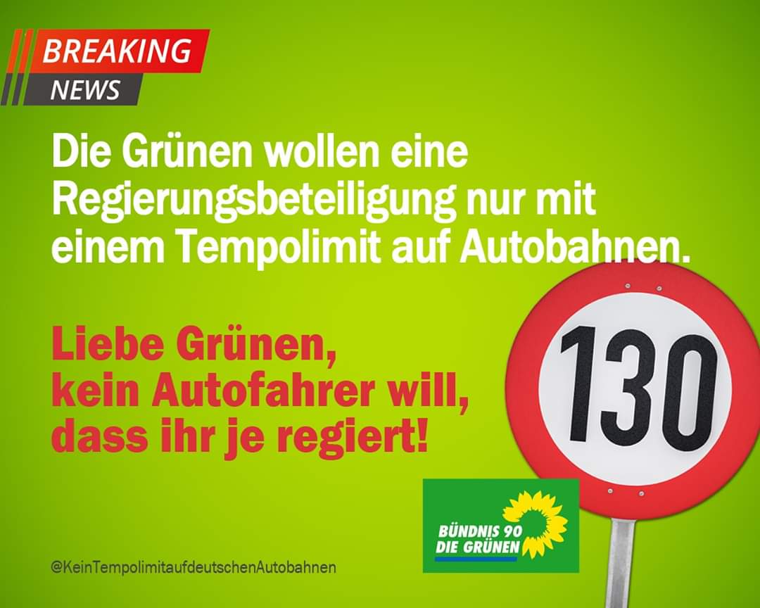 NEIN ZUM #TEMPOLIMIT! Freie Fahrt für freie Bürger!