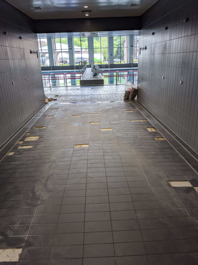 Our staff at Sport &amp; Fitness have been hard at work to ensure that the facility is ready for our members to return safely!

Check out some great 'behind the scenes' photos below including work to ensure poolside remains slip-proof, and the fitting of our new lane configuration.
