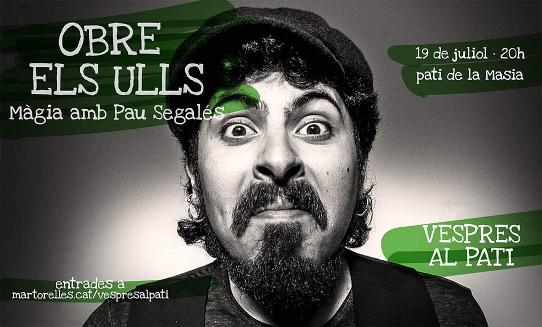 🃏 La màgia, l'humor i el misteri de ♣️ <a href="/SegalesPau/">pau</a> arriba aquest diumenge al 🎭🪑🌄 "Vespres al pati" de #Martorelles 

📆 19 de juliol
🕙 20h
🏛  pati de la Masia

🎫 Compra l'entrada a 👇
martorelles.cat/entrades 

👉  martorelles.cat/vespresalpati

#culturaMartorelles #màgia