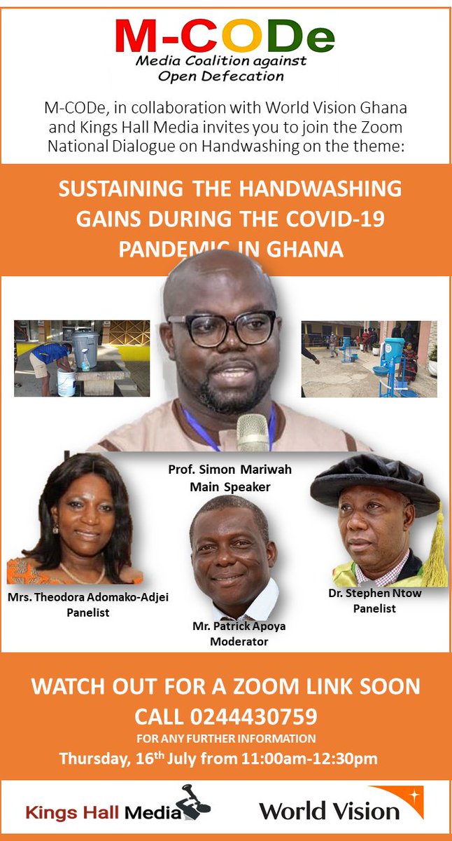 M_CODeGH's tweet photo. JOIN OUR NATIONAL DIALOGUE ON HANDWASHING

https://t.co/b6RvOSNzfs https://t.co/8PXa6ql5OS