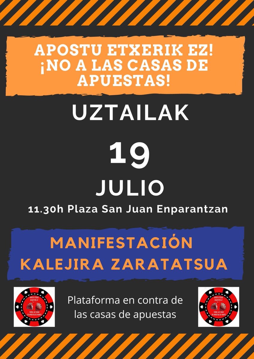 ContraUharte's tweet photo. Este domingo tenemos una cita en Huarte. ¡Os esperamos a todos!
#FueraCasasDeApuestasDeHuarte
Igande hontan hitzordu bat dugu Uharten apustu etxeen aurka #ApustuEtxeakUhartetikAt https://t.co/jCFZIye0se