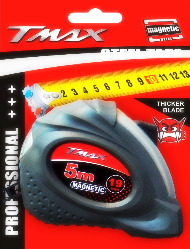 TmaxTools's tweet image. Rulete Cauciucate TMAX-Profi Magnetice – 2 Butoane blocare
- Carcasa complet cauciucata – Antisoc
- Banda otel S4 plastifiat – carlig magnetic
- Banda EEC cu marcaj in sistem metric
- Calitate Germana - certificat TUV/GS
- Prezentare comerciala impecabila, pe blister