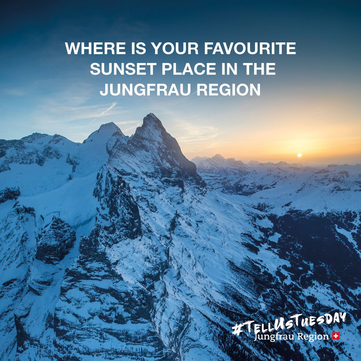 JungfrauRegion's tweet photo. 🌅

#TellUsTuesday⠀
⠀
@GrindelwaldCH | @WengenSwiss | @murren007 | @MyLauterbrunnen | @Haslital 

#sunset #sunsetplace #favourite #jungfrauregion #madeinbern #inLOVEwithSWITZERLAND #switzerland https://t.co/1VAwRt5jtx