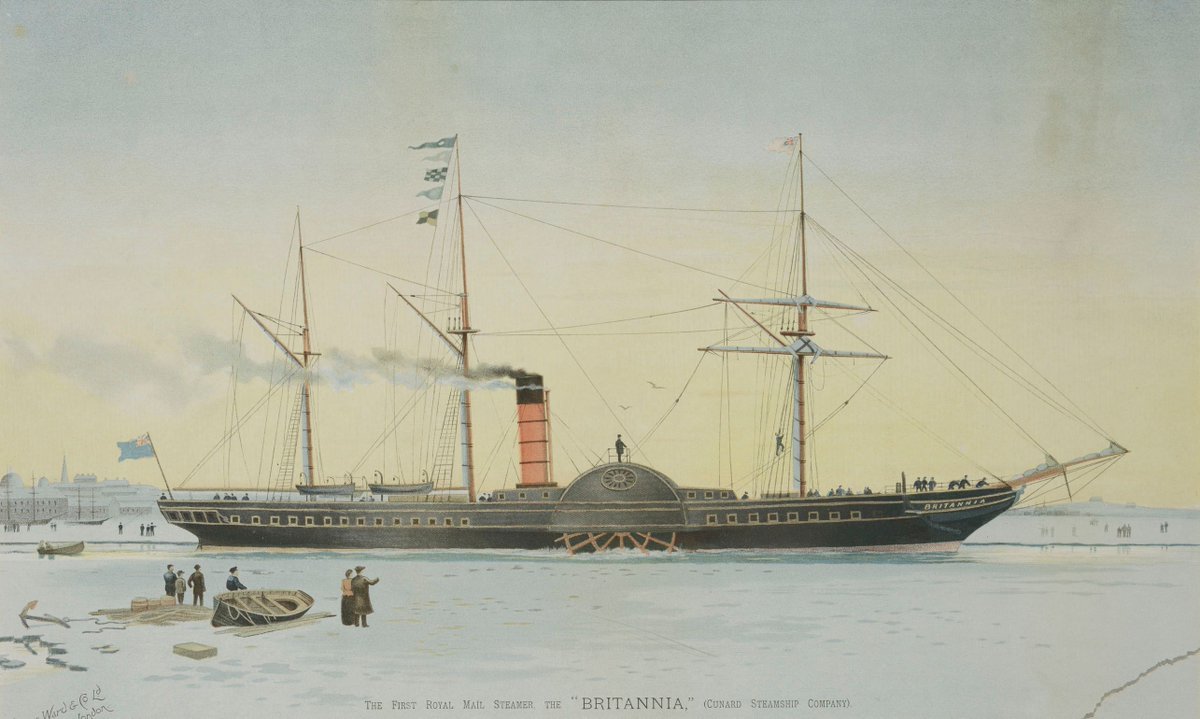 WilliamsonArt_'s tweet photo. “Britannia” The first Royal Mail Steamer (Cunard Steamship Co) on a frozen River Mersey (British School) - another amazing discovery from our ongoing audit #documentationproject #storesaudit #galleryarchives #britannia #royalmailsteamer #royalmail #rivermersey #cunard #liverpool https://t.co/nMFPW8wIUT