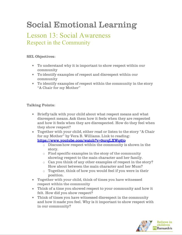 PATHSEdUK's tweet photo. 💌📚⚠️ O N L I N E   L E S S O N S ⚠️📚💌

Today’s lesson is all about social awareness and more specifically, respect in the community!such an important lesson! 

The lessons include 
✅ Objectives 
✅ Talking point
✅ Short video to support the lesson
✅ Follow up activities https://t.co/58G9uv5rtG