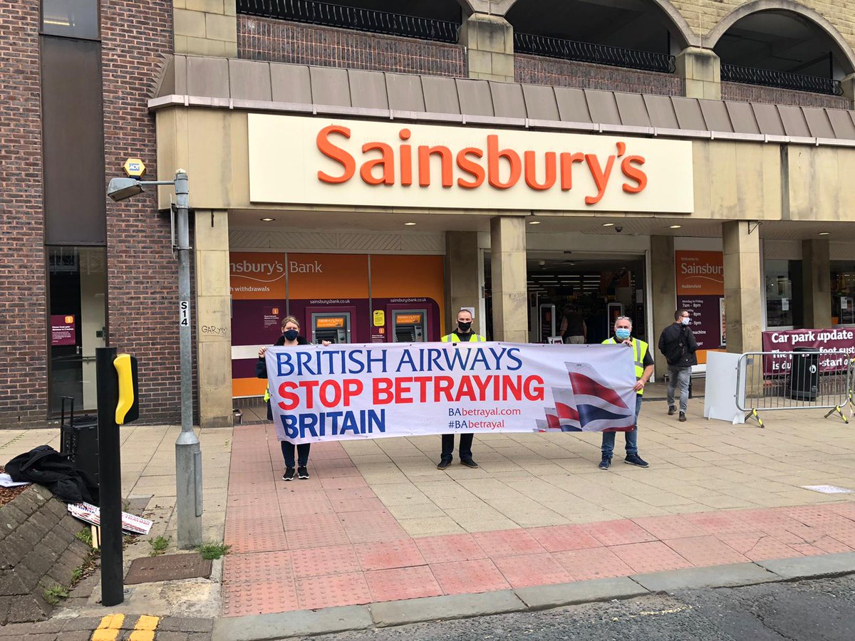 UniteNEYH's tweet photo. It's an early start for the @BaBetrayal campaign in our region.

Our activists have been taken the message about BA's betrayal to towns and cities right across our region. This morning they're in #Huddersfield.

#BAbetrayal https://t.co/MI6zp8wzxX