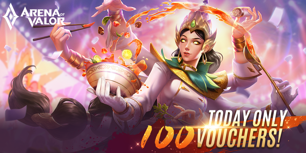 arenaofvalor on twitter act quickly or miss out on this lighting deal for one day only kahlii s pineapple rice skin costs only 100 vouchers arenaofvalor https t co swrbw04cbf vouchers arenaofvalor https
