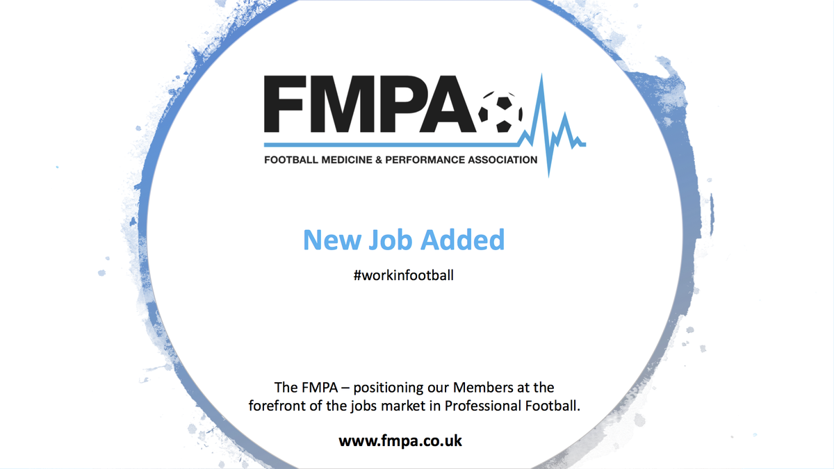 FMPA_Official's tweet photo. FMPA RECRUITMENT: JOB JUST ADDED
Lead Academy Physiotherapist
Salary: £26,000
Closing date: 31/7/2020
#workingfootball
👉 https://t.co/sZueC4aHXu https://t.co/X7LkusnPrh