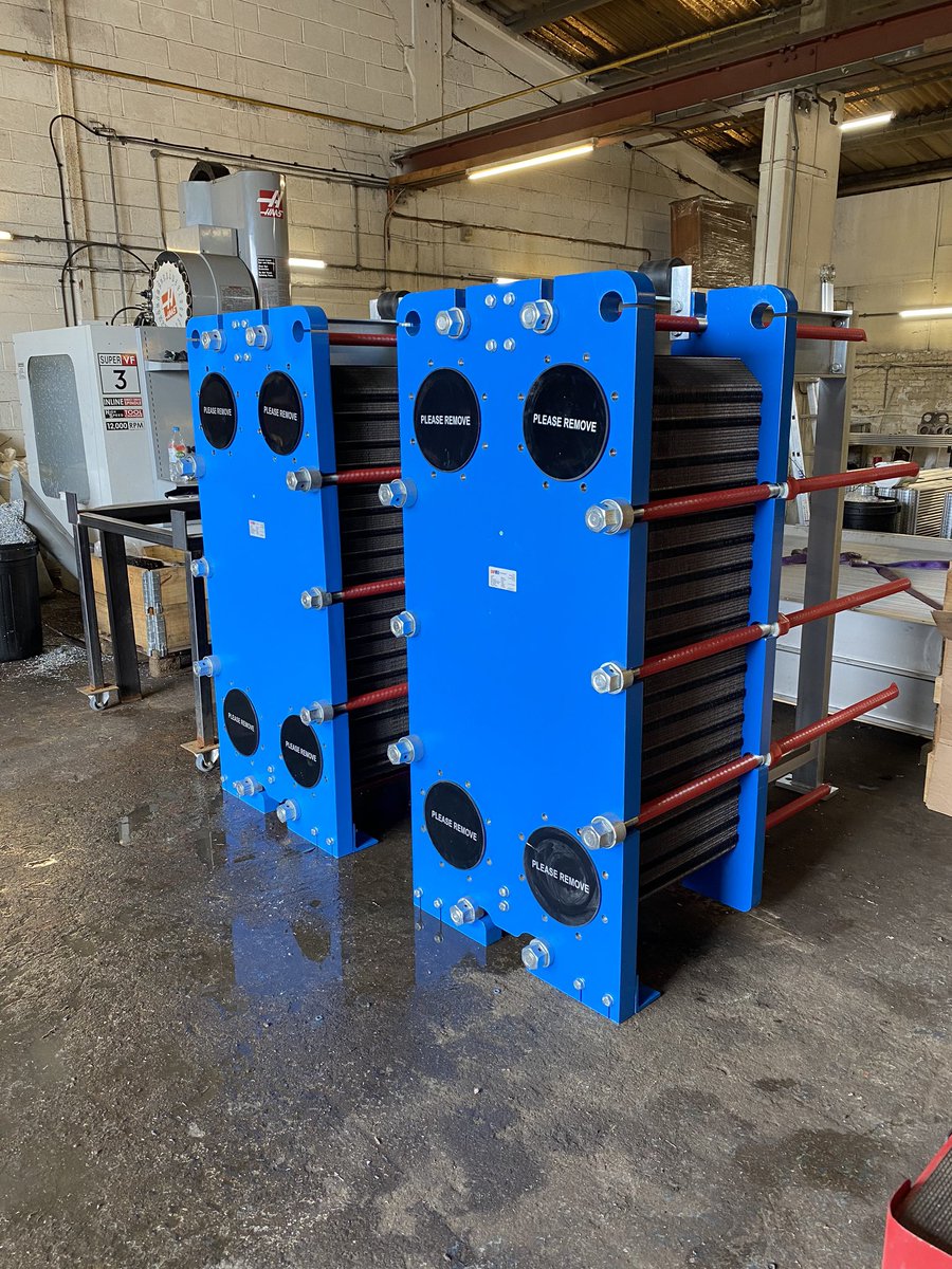 2/3 Titanium Plate Heat Exchangers for our client weighing in at two tonne each. #heatexchangers #saphex #quality