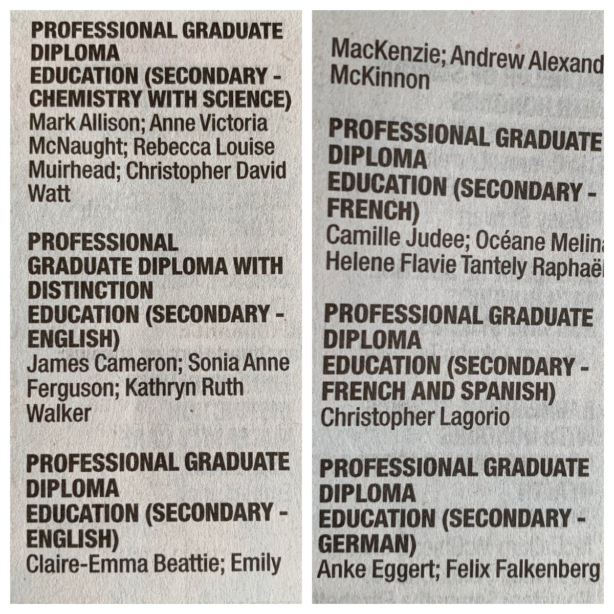 UWSPGDESEC's tweet photo. Congratulations to all the Class of 2020 Graduates! @ArtistTeacherUK @UWS_ITE_Science @UWSPE https://t.co/N0gV0Z6YrI