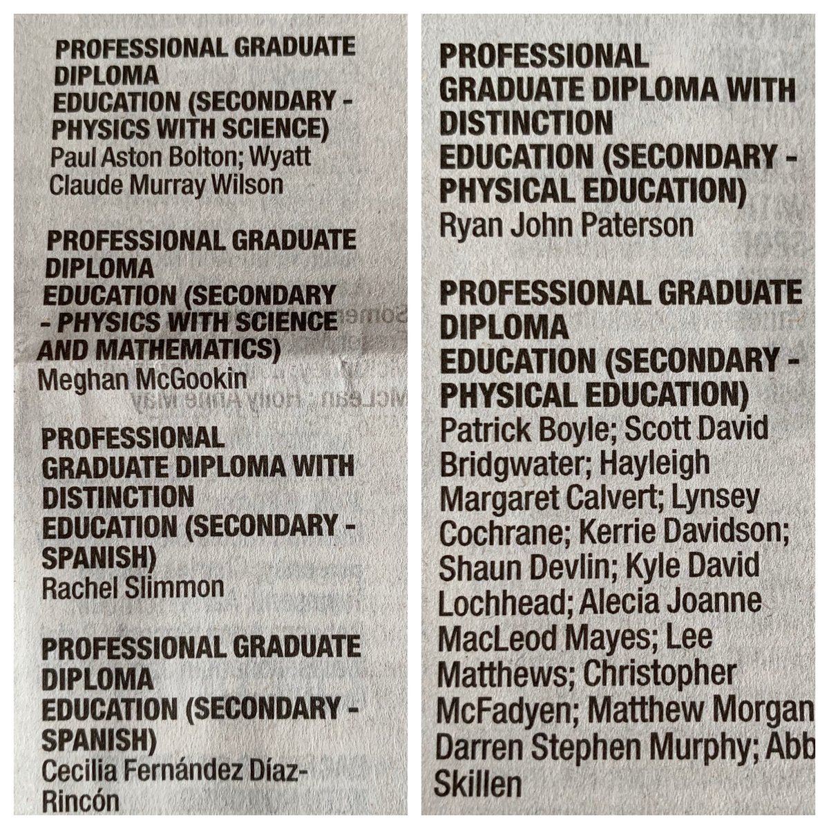 UWSPGDESEC's tweet photo. Congratulations to all the Class of 2020 Graduates! @ArtistTeacherUK @UWS_ITE_Science @UWSPE https://t.co/N0gV0Z6YrI