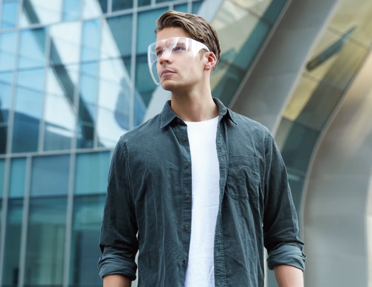 Rakunew 世界の最新ガジェットを日本語で紹介 Blocc 顔を触る癖を直して感染を防止するスタイリッシュフェイスシールド ブロック T Co Zuf01m4tlj