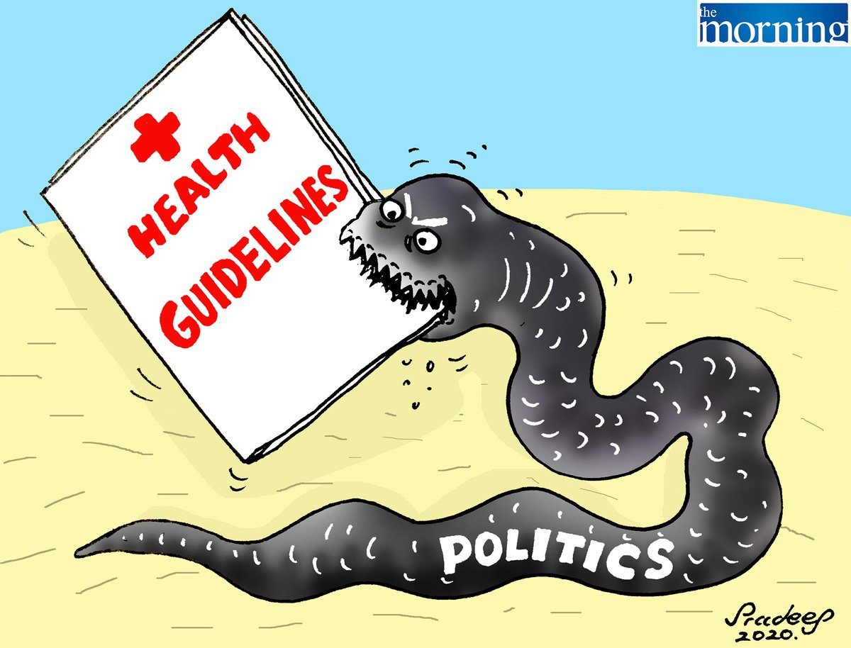cartoonlka's tweet photo. Cartoon by RC Pradeep

#lka #Coronavirus #COVID19 #COVID19SL #lka #SriLanka #GenElecSL #LKAElections2020 #SriLankaElections2020 #පාර්ලිමේන්තුමැතිවරණය #பாராளுமன்றதேர்தல்2020 https://t.co/9AYKadjzEe