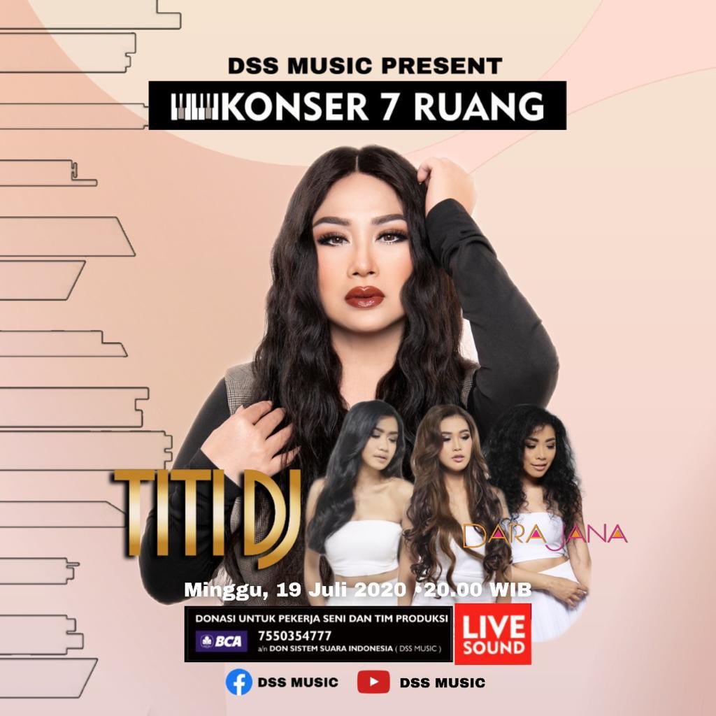 JenniJFK's tweet photo. Mark The Date!
@ti2dj &amp; @DaraJanaDJ 

Minggu, 19 Juli 2020 - Jam 8 Malam
Konser 7 Ruang
Di Youtube Channel @DSSMusic_ 
GRATIS!!!
(Project Donasi Untuk Musisi)

🙏🏼😇🙏🏼 https://t.co/NUIanRqY45
