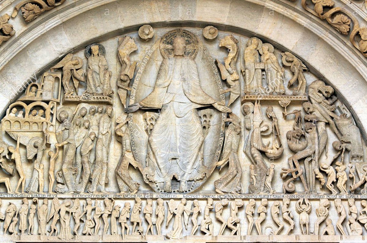 [The Role of Imagery in Christianity] To start, we need to understand the role of religious imagery initially from the Medieval Europe era. Elite Christians wanted to make scriptures easily accessible to illiterate ,and commissioned people to do so. Below-Autun Cathedral