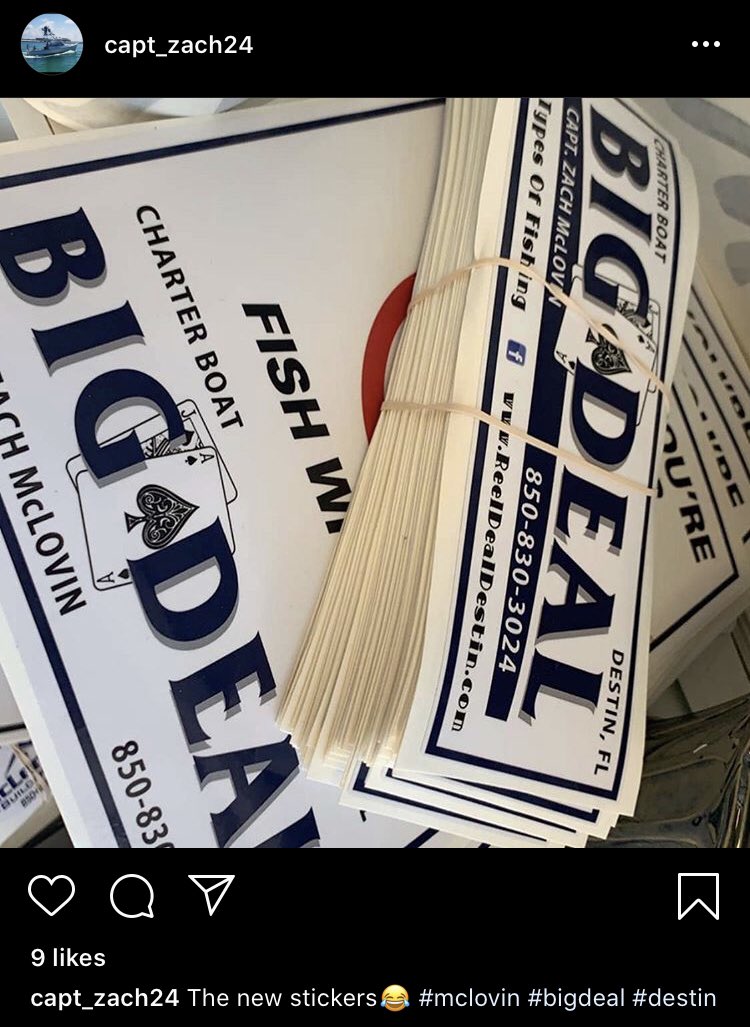 AustinElbert's tweet photo. @KoeWetzel find Capt Zach “McLovin” in Destin! Great guy and he put the Alabama on some nice fish 😎👍 yea, the band was aboard. https://t.co/xTloipFgTJ