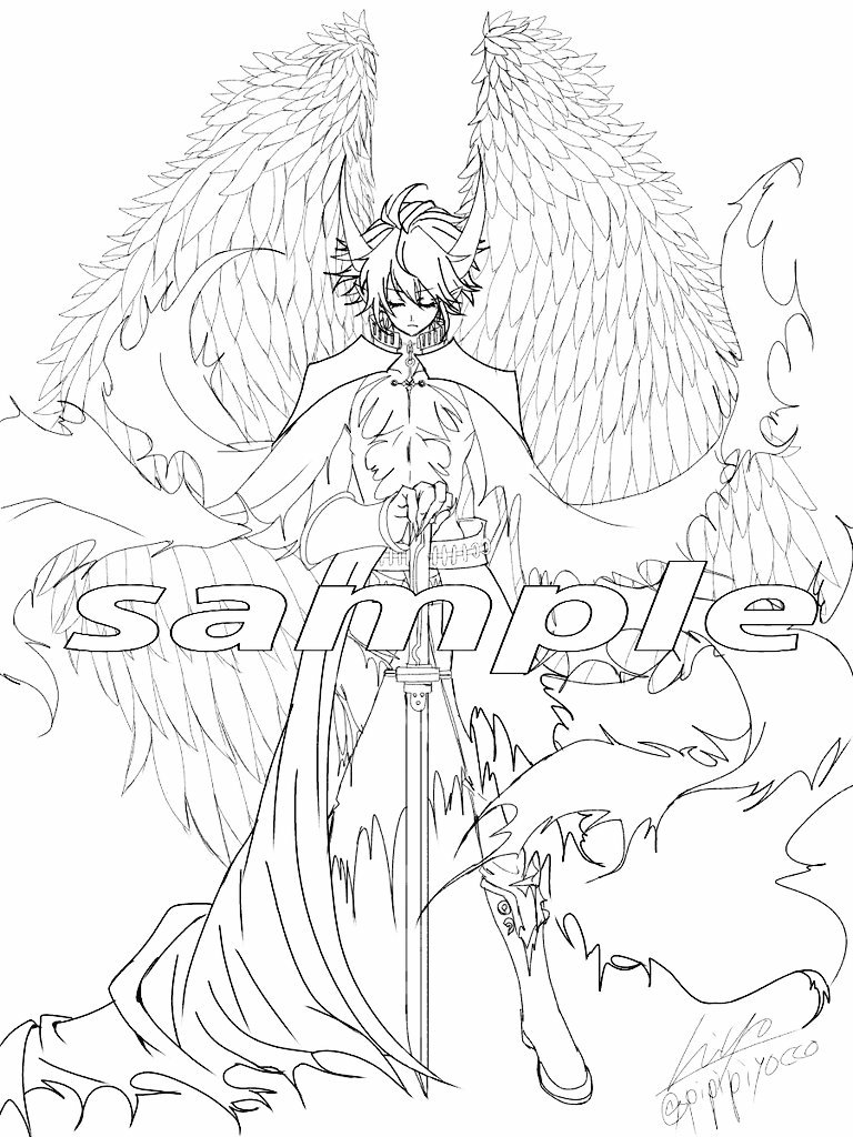 pipipiyocco's tweet photo. こんな感じのコスチュームになる天使と悪魔の変身バンク…(サンプル入りの線画しか無かった) https://t.co/qHvgE8sXMI