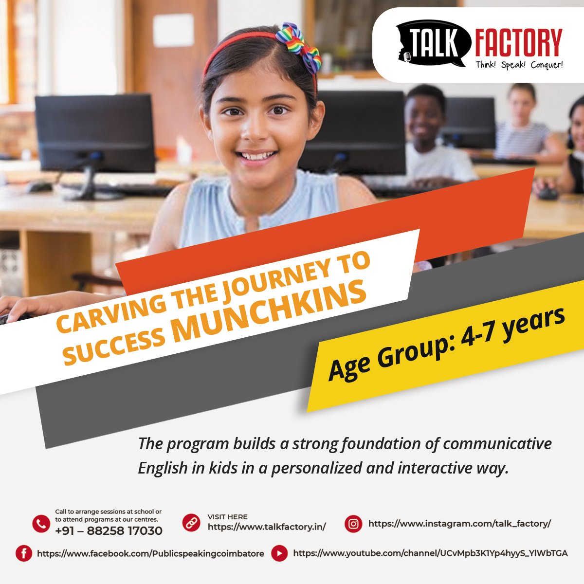 TalkFactory_Cbe's tweet photo. The beginning of such an exciting journey always starts from learning the right way of communication. Register for free demo class @https://go.sqenta.com/bQQtVc Contact us at +91 – 88258 17030 or visit https://t.co/wHwpl3nBsC #LearnEnglish #speakenglish https://t.co/w7FIKIyw6L