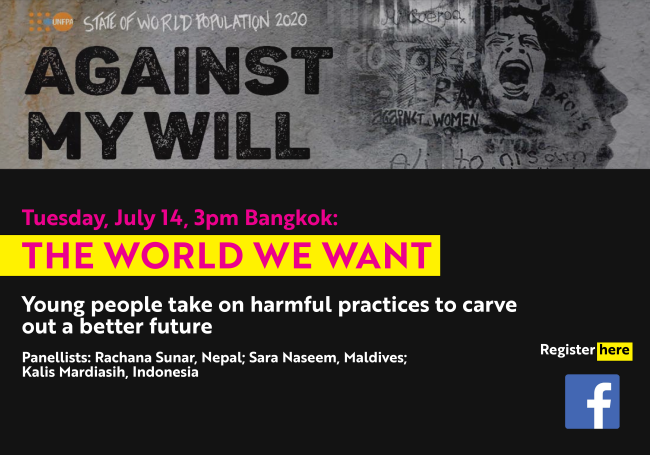 UNinIndia's tweet image. 3 young women are fighting to end harmful practices against women and girls.
 
Tune in today at 1:30 PM (IST) to hear their story and share your voice on 'The World We Want'.

facebook.com/UNFPAAsiaPacif…
youtube.com/UNFPAAsia

#SheCounts #UN75 #SWOP2020