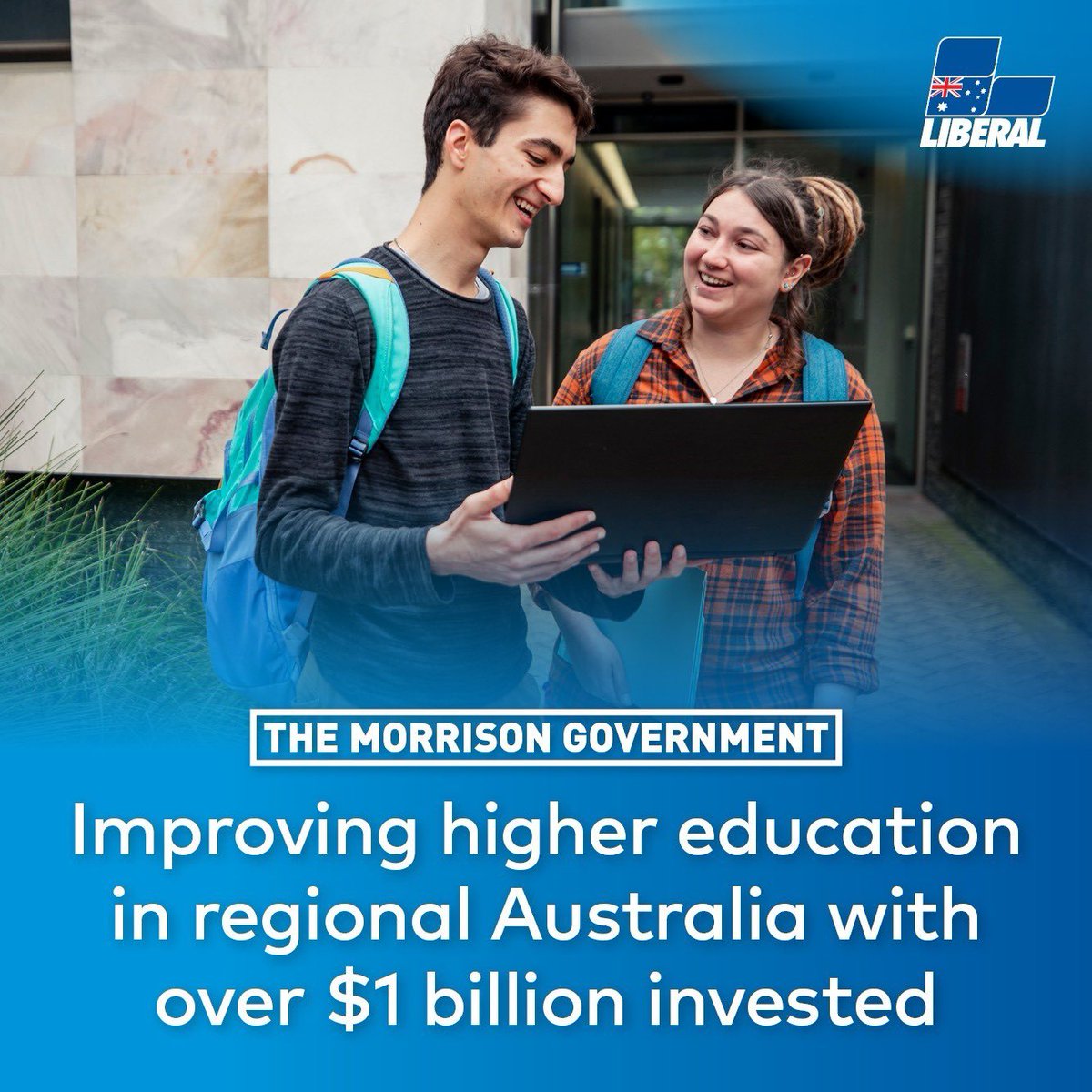 DanTehanWannon's tweet photo. The Coalition Government has invested more than $1 billion in new initiatives to improve higher education opportunities for regional and remote Australia since 2016. To find out more go to https://t.co/w8q2vwj8jo https://t.co/STMu88T0oc