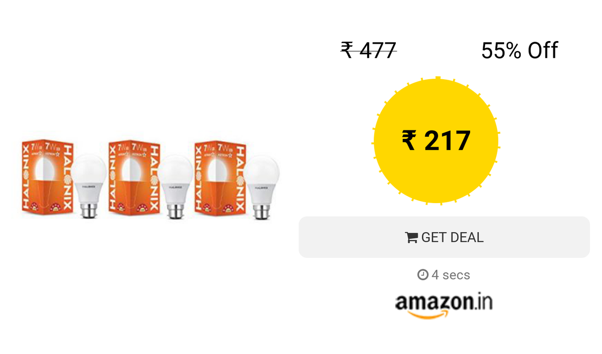 OffersMust's tweet image. amzn.to/2BYxTyp
 
Halonix Astron Plus B22 7-Watt LED Led Bulb (Pack of 3, Cool White)
#7watt #astron #b22 #bulb #cool #halonix #led #pack #white