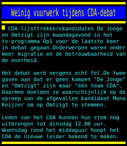 JohnKuijt's tweet photo. 👇 Juist daarom was het een goed debat. #CDAdebat #Op1npo #op1
De afgelopen weken, maanden en jaren heeft @hugodejonge leiderschap getoont en laten zien dat hij als geen ander in staat is de leider van de partij te zijn.
De Jonge: We hebben één team-CDA.
https://t.co/guCDs710uX https://t.co/jmGPjjGRNw