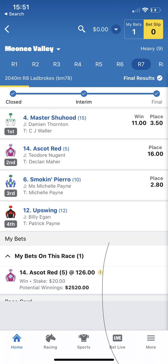 JustRimming's tweet photo. @tabcomau Don’t need to go too far back https://t.co/E727qwXXWu