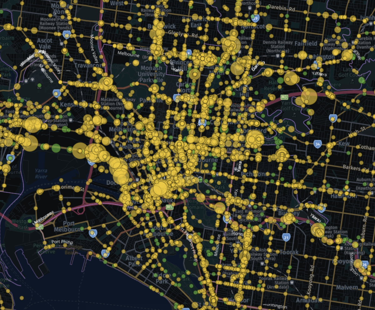 AAisenberg's tweet photo. Explore #BikeSpot2020 data in  #Melbourne and across #Victoria. The interactive map contains all 31,150 submissions. 6,000 ppl helped build this dataset.🙏🏼
https://t.co/adHuQIt2Up

@BikeSpotProject 
@Crowd_Spot @amygillettfdn 
#cycling #safety #data #maps https://t.co/hsE5wjYC1I