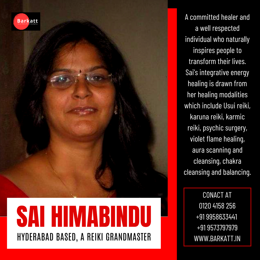 Barkatt109's tweet photo. Sai Himabindu - Reiki Grandmaster 

Her specialization in karmic reiki a very powerful healing modality makes an immense difference in people’s lives. 

To connect with her visit https://t.co/LIcWBC6KKD

#Barkatt #BarkattHealersDirectory #reikigrandmaster #HealersInIndia https://t.co/Ku1H6ADQlG