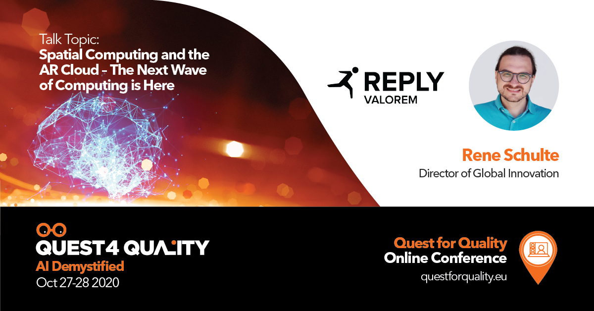 Quest_4_Quality's tweet photo. We're super excited to announce one of our speakers for #Q4Q2020 #OnlineConference!
All info on @rschu 's talk & how to attend are on this link;
https://t.co/Eoeiu5wA4M
#SpatialCompting #ARCloud #NextWaveofComputing #AR #VR #AI #QA #ML #Testing #Development https://t.co/IxF5AuN06t