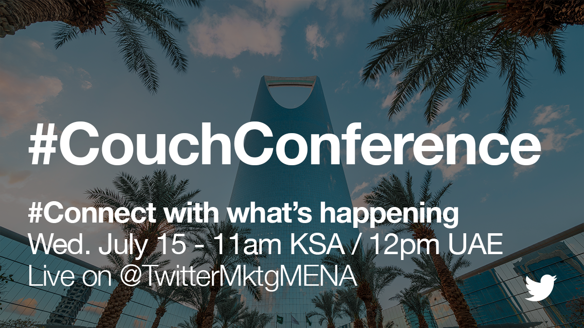 In our 6th #CouchConference tomorrow, we will dive in how to #Connect with what's happening on Twitter to build cultural relevance, and explore #SaudiNationalDay. Tune in at 11am KSA / 12pm UAE with <a href="/eliasnemeh/">Elias Nemeh</a>, <a href="/Sambillingham01/">Samantha Billingham</a>, and <a href="/lalomran/">Laila K Al Omran</a>. 🛋