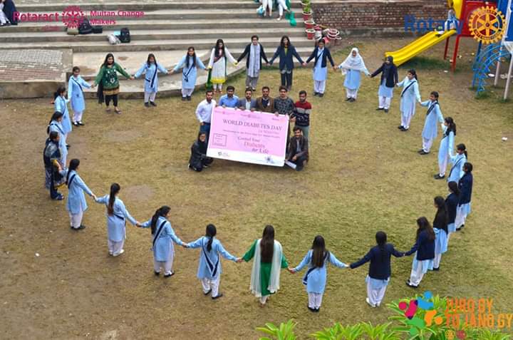 racmcmm's tweet photo. Rotaract Club of Multan Change Makers observed the "World Diabetes Day" on 14th November 2019 at Bloomfield Hall School. Club Adviser &amp; Deputy DRR Rtr. Ali Raza was present along with President Rtr. Syed Maaz Ali and General Secretary Rtr. Ahmad Saleem.
#diabatesday
#RACMCM https://t.co/9u37Nc8l0K