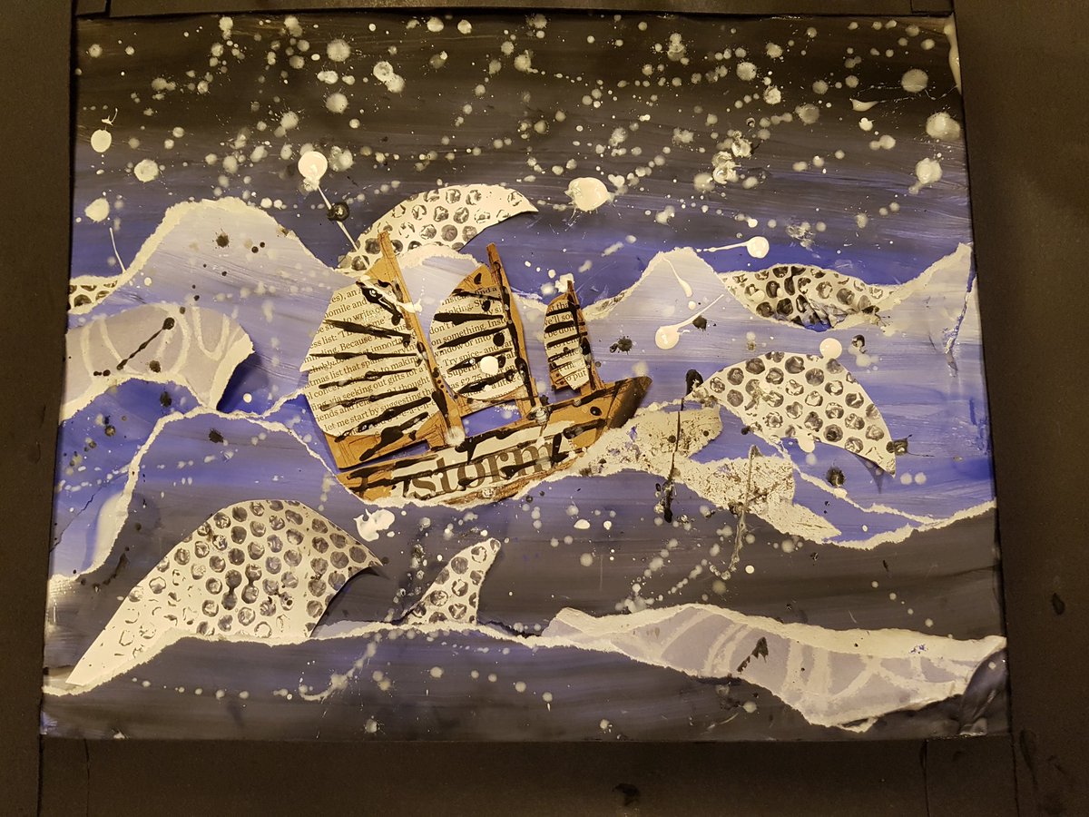 ArtyMissH's tweet photo. Ks2 wave art https://t.co/1NZJcH3hat