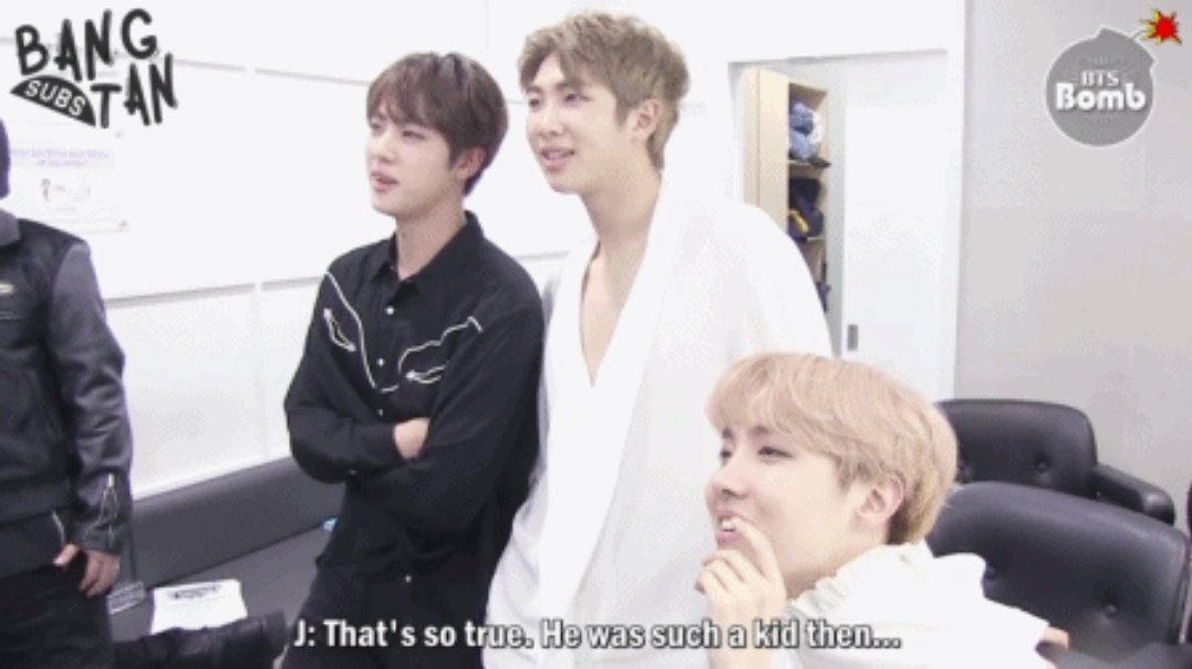 when they're in the talking about the 'kids' mode  #namjin