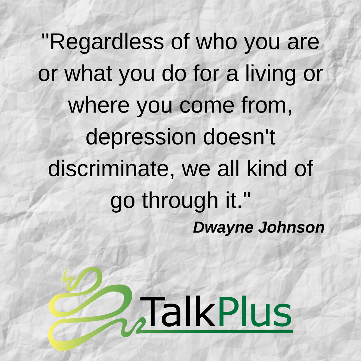 TalkPlusNHS's tweet photo. Such an honest and truthful quote Dwayne The Rock Johnson #talkplus #speakup https://t.co/bK6nYuF8UW https://t.co/m1EHWMHeev