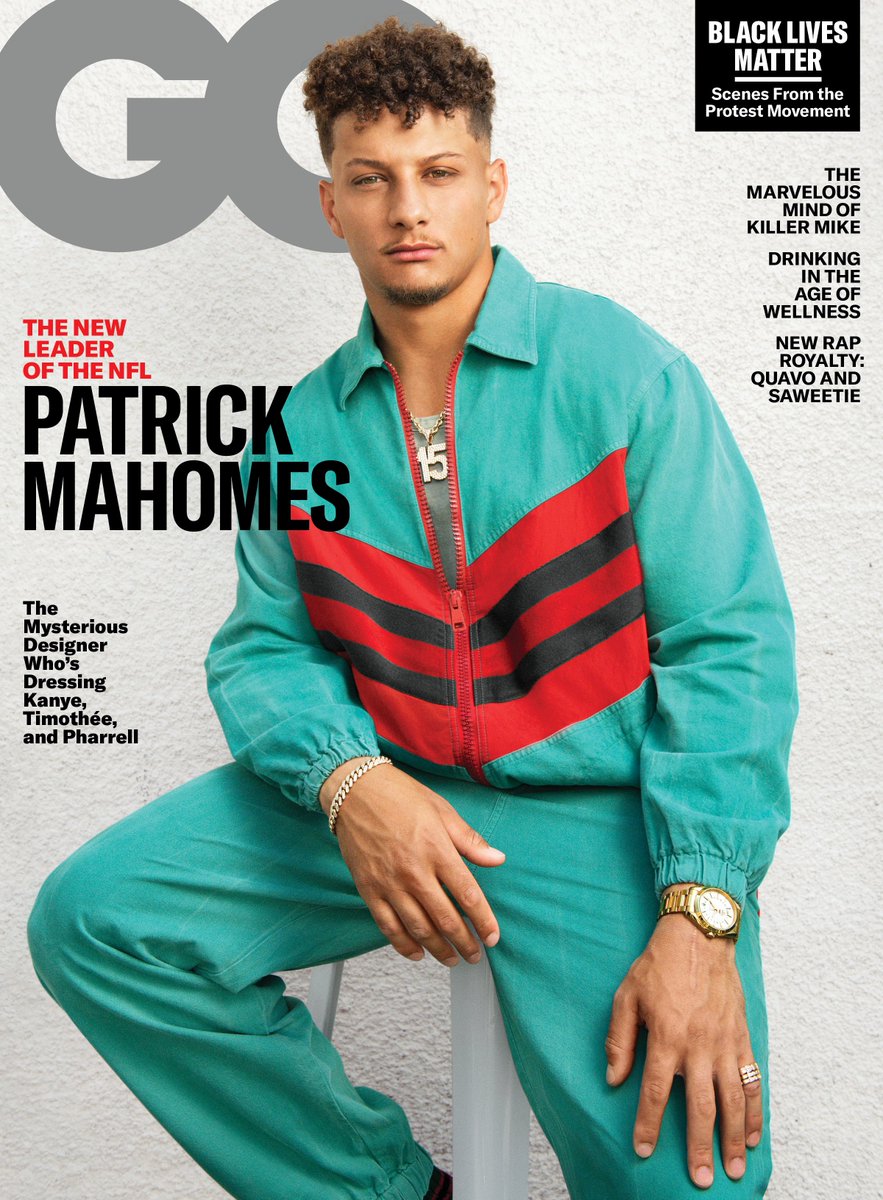 lukeleifeste's tweet photo. A week go, @PatrickMahomes signed the most lucrative contract in the history of sports.

Today, he graces the cover of @GQMagazine and opens up to @SkipperClay about his $503 million contract, speaking out on BLM, and what he said to Roger Goodell: https://t.co/kBcf31xKN9 https://t.co/50jhP8cRCU