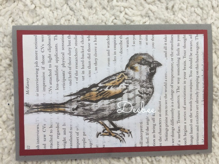 DeeBee60838114's tweet photo. Enjoyed watching the cheeky sparrows during lockdown. Emily Dickinson's poem:  'Hope' is the thing with feathers came to mind... ❤🐦
#mixedmedia 
#naturelovers 
#hope https://t.co/2SIPibc1Lz