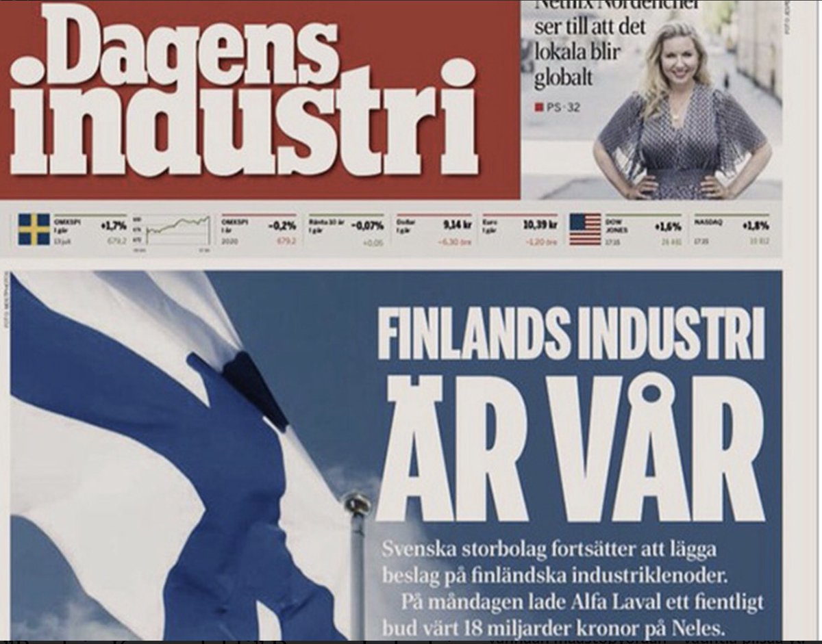 Jollemme tue suomalaista omistajuutta, menetämme yrityksiä ja työpaikkoja. Mitä enemmän suomalaiset instituutiot ja kotitaloudet omistavat yrityksiämme, sitä arvokkaampia ja vaikeammin ostettavia ne ovat. Samalla suomalaiset vaurastuvat. Ideologia ei saa olla tämän este. 🇫🇮