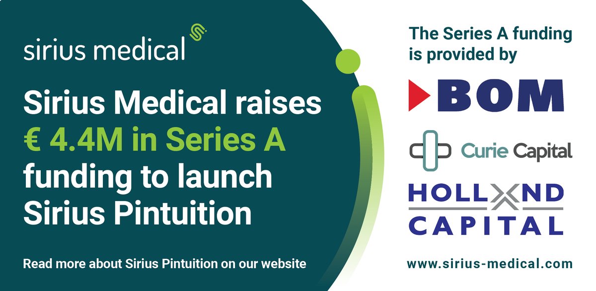 Sirius Medical is proud to announce that we have raised € 4.4M to launch Sirius Pintuition, a non-radioactive localization system to improve breast cancer surgery. Do you want to read more? bit.ly/2WgWe9g 
#oncology #breastcancer #breastsurgery #surgeon #pintuition