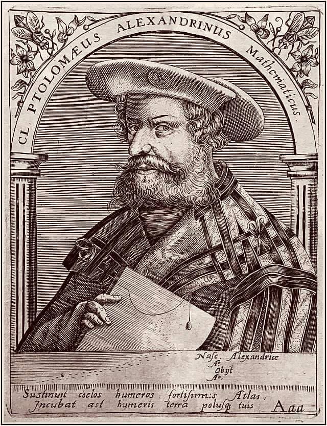 Colyoh's tweet image. « Il s’agit de la toute première carte de Corse connue. 2ème siècle ap. JC. On y découvre déjà Mantinum, Aleria...C’est l’œuvre de Ptolemée (Claudius Ptolemaeus, vers l’an 100 - vers l’An 168), astronome, astrologue, mathématicien grec. » (@ Raymond Mei )