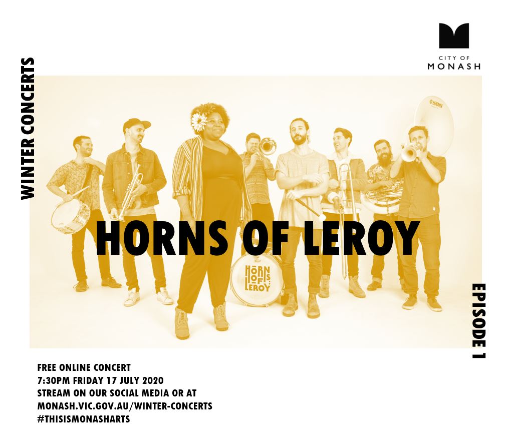 Join us this Friday at 7.30pm for our first Winter Concert with an amazing online gig by <a href="/HornsofLeroy/">Horns of Leroy</a> - a New Orleans style jazz band, featuring Thando on guest vocals effortlessly bellowing pitch perfect notes. This is sure to be an epic night in iso! bit.ly/3iZG91w