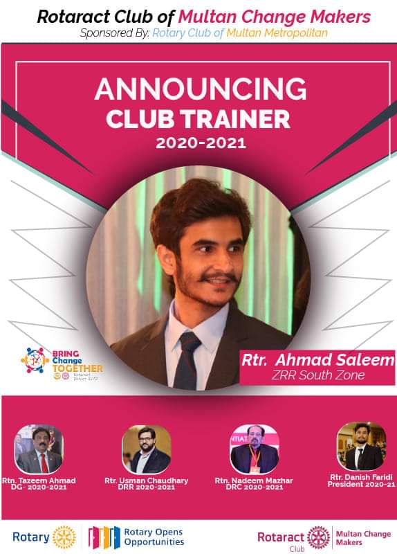 racmcmm's tweet photo. Warm Greetings, 
We are elated to promulgate our Advisory Tem for 2020-21 RID 3272
In Shaa Allah Rotaract will gain much benefits from his assiduous and scrupulous ministrations.
#bringchangetogether 
#rotaryopenopportunity #RotaractMultan https://t.co/A6qM1zlbsu