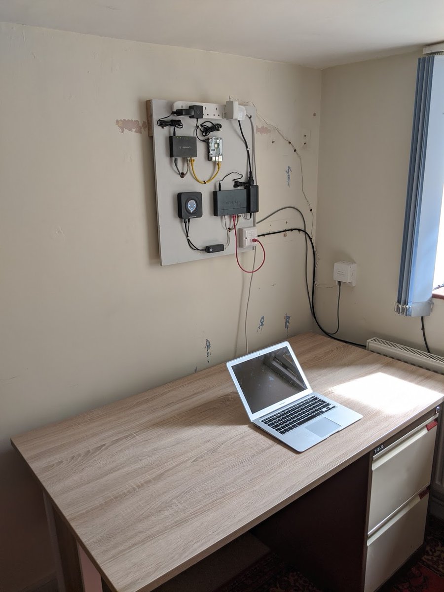 rupester's tweet image. Hi @gigaclear - your install at my Mum's 150 yr old cottage nr Peterborough is fantastic. I added a "tech wall" with @ubnt router and wired in a wifi access point with CAT6 (mitigate 3 foot thick interior stone walls). Your techs put the modem into bridge mode. Brill service TVM!