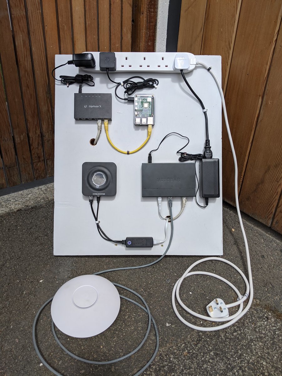 rupester's tweet image. Hi @gigaclear - your install at my Mum's 150 yr old cottage nr Peterborough is fantastic. I added a "tech wall" with @ubnt router and wired in a wifi access point with CAT6 (mitigate 3 foot thick interior stone walls). Your techs put the modem into bridge mode. Brill service TVM!