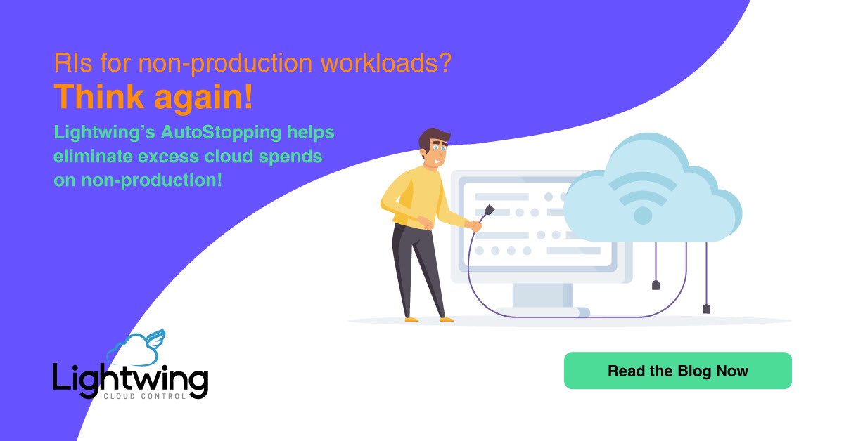 Lightwing_Cloud's tweet photo. AWS and Azure Reserved Instances (RIs) are probably not the best option for your non-production workloads. 

Learn how Lightwing AutoStopping gives you higher savings with no long-term commitments or restrictions: https://t.co/w2vVije4mu https://t.co/d2y0CS61T0