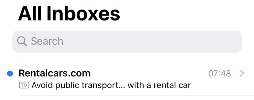 Oh the joys! Great start to the day when an email like this lands in your inbox. We need to see HM Govenememt urgently changing the messaging as the bus is probably cleaned more thoroughly than a rental car!