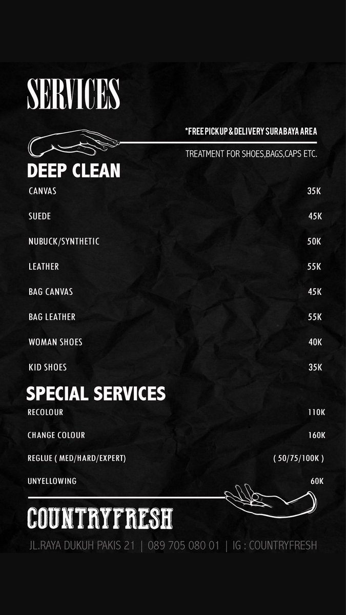 Silahkan kak cuci tas sama sepatunya, free pick up and delivery area surabaya lo