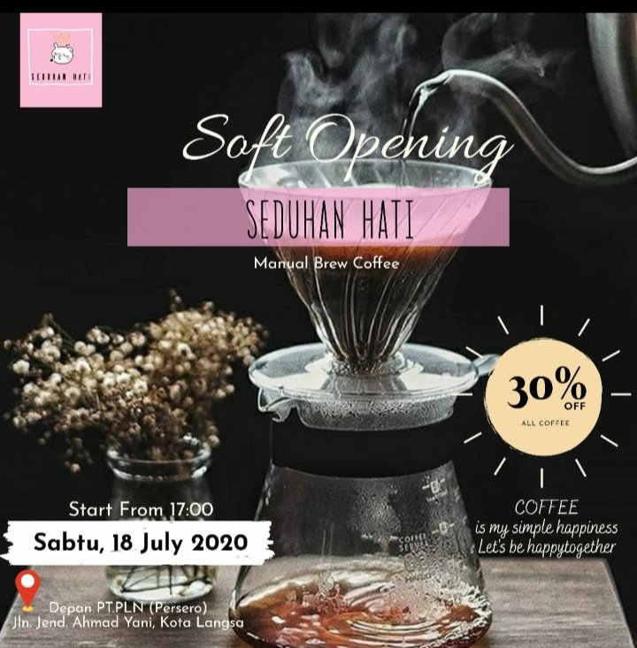 ervanfikri_'s tweet photo. Alhamdulilliah, berkat semangat, kerja keras dan banyak belajar. Dari usaha yang awalnya hanya online alhamdulillah sudah bisa membuka outlet sendiri.
Kota Langsa, Aceh 18 Juli 2018.
Jangan lupa hadir, utk rakan2 penikmat kopi arabica. #coffeeaceh #kopigayo #arabicagayo #Aceh https://t.co/91qxwIXWII