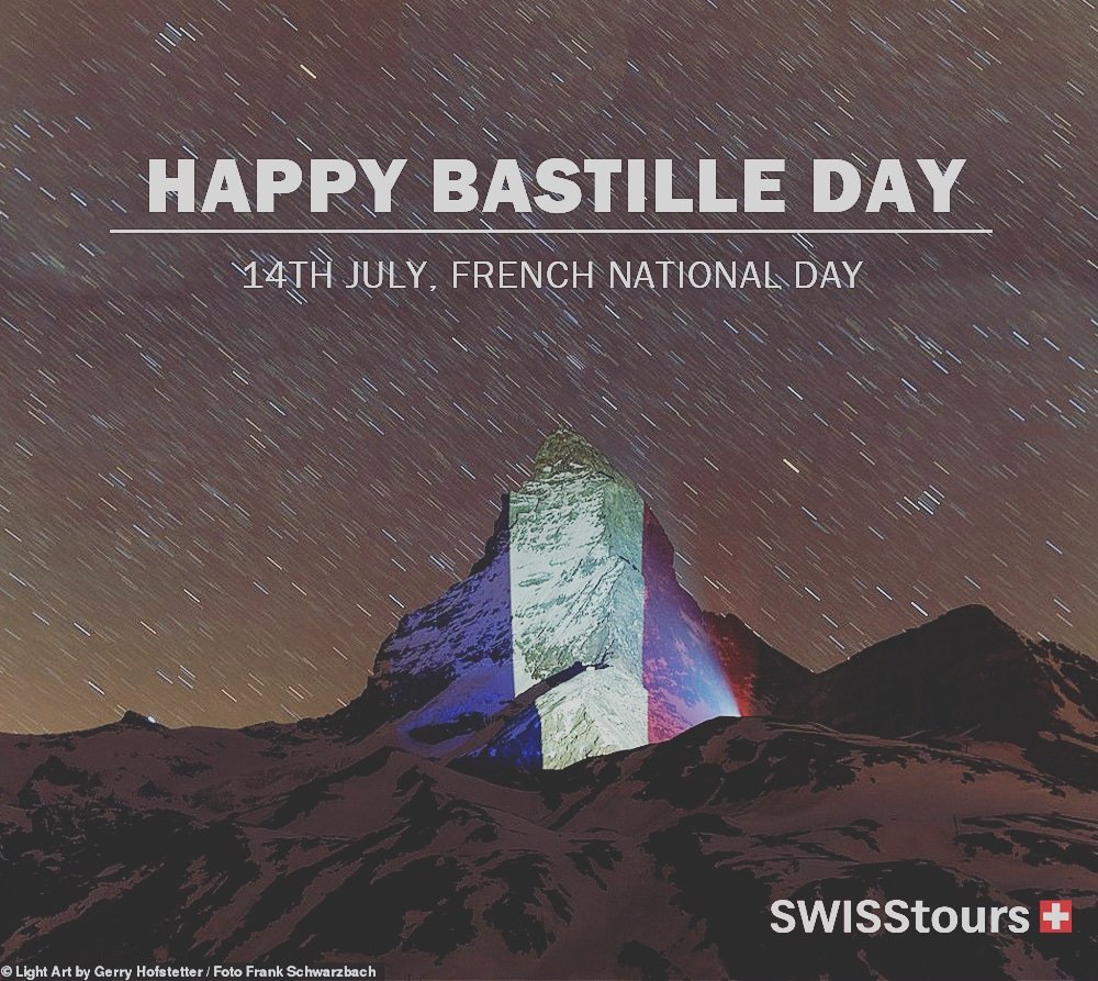 SWISStoursTweet's tweet photo. Switzerland doesn't only share a border with France, but it also shares a language, culture, cuisine, and lifestyle.
Happy French National Day!🇫🇷 https://t.co/2lALvANImO