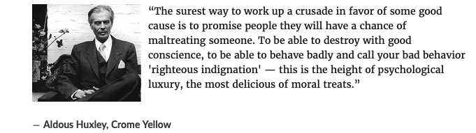 LKrauss1's tweet photo. An oldie but a goodie, from Aldous Huxley, 1921.  Still relevant, a century later. https://t.co/wtH5QnKqwe